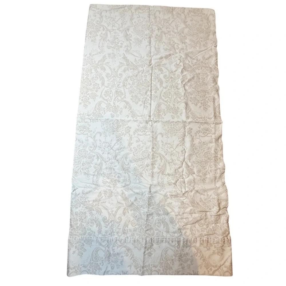 Ralph Lauren King Pillowcase Set 2 Cream Beige Damask Floral Cotton Italy Made